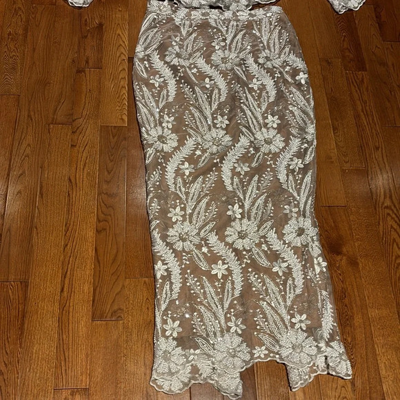 Vintage 80’s style Swiss Lace maxi skirt and blouse Luxury set - Picture 6 of 17